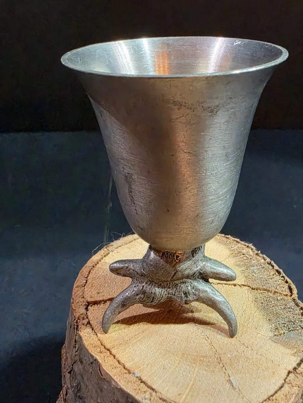 Vintage Towle Pewter Bull Head Stirrup Cup Shot Glass Jigger
